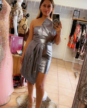 Load image into Gallery viewer, SILVER MINI GOWN DRESS
